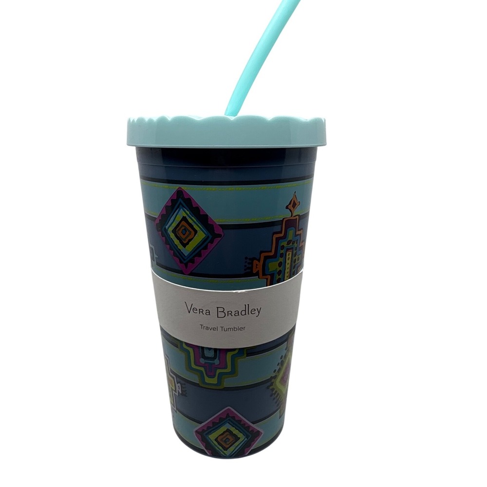 Vera Bradley Painted Medallions Travel Tumbler 20 oz with Flexible Straw